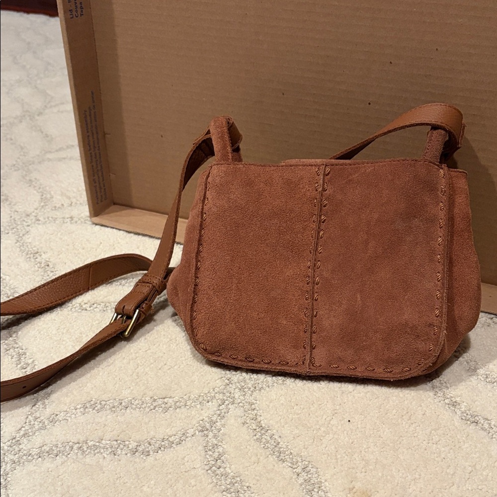 The Sak Los Feliz Crossbody in Tobacco Brown Suede